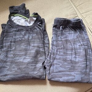 Cuddl Duds Kids Gray Camo Bottoms